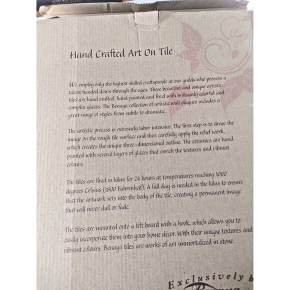 Large Benaya Ceramics Wall or Table Ceramic Tile 11 x 14' Mozart Symphony - Picture 9 of 11